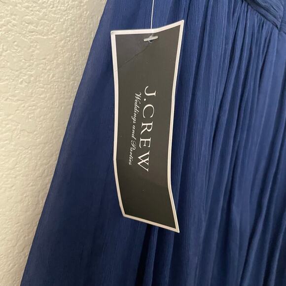 J. Crew Dress Womens Size 2 Blue Nadia Silk Pleated Chiffon Mini A-Line Cocktail - Picture 12 of 14